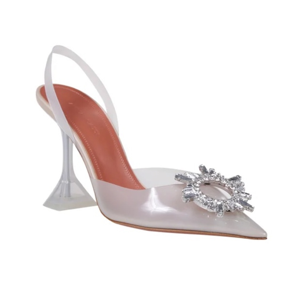 Amina Muaddi Begum Pointed Toe Slingback Pumps